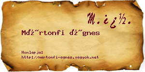 Mártonfi Ágnes névjegykártya